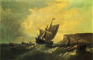 Fishermen In An Approaching Storm — William Bradford