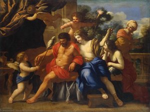 Hercules And Omphale — Giovanni Francesco Romanelli, Baroque