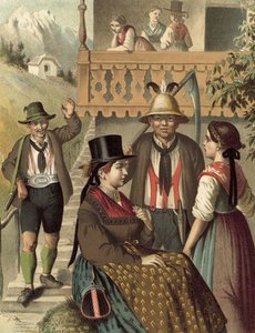 German Costume Oesterreich Pinzgau — Albert Kretschmer