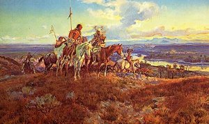 The Wagons, (painting) — Charles Marion Russell, American Regionalism