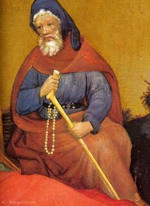 Dortmund, Marienkirche, Konrad Von Soest, Marie Altar Middle Panel, Detail (josef) — Konrad Von Soest, Early Renaissance