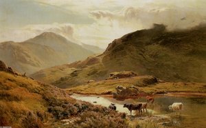 Cattle In A Highland Landscape — Sidney Richard Percy