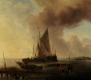 Fishing Boats On The Beach — Jan Van De Cappelle, Dutch Golden Age