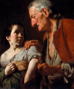 Old Man And A Child — Gaspare Traversi, Baroque