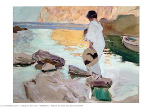 Elena At Cala De San Vicente — Joaquín Sorolla Y Bastida