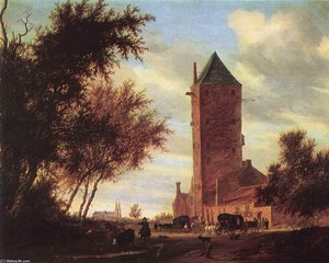 Tower At The Road — Salomon Van Ruysdael