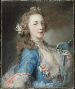 A Young Lady With A Parrot — Rosalba Carriera