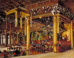 Interior Of Chion In Temple, Kioto, Japan — Marianne North, Victorian Botanical