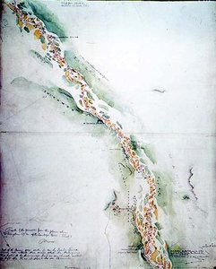 Map Of The Zambezi River Around Tete In Mozambique - — Thomas Baines