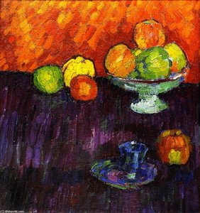 Still Life With Apples And Blue Cup — Alexej Von Jawlensky, Expressionism