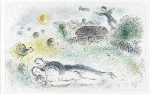 Lovers Near Isba — Marc Chagall