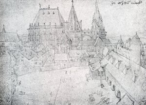 The Cathedral Of Aix-la-chapelle With Its Surroundings, Seen From The Coronation Hall — Albrecht Dürer