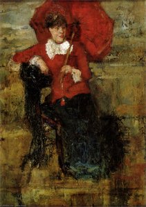 The Lady With The Red Parasol — James Ensor, Expressionism