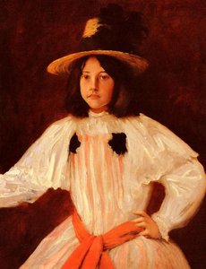 The Red Sash — William Merritt Chase, Impressionism