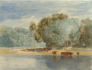 River Scene With Cattle — John Sell Cotman