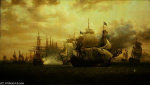 Hood's anchored fleet repels De Grasse at the Battle of Frigate Bay off St Kitts