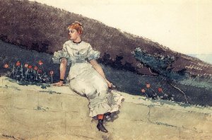 The Garden Wall (also Known As Girl On A Garden Wall) — Winslow Homer, American Realism