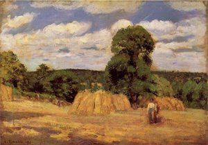 The Harvest At Montfoucault — Camille Pissarro