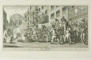 Burning The Rumps At Temple Bar, Plate Eleven From Hudibras — William Hogarth