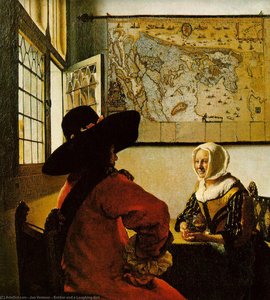 Soldier And A Laughing Girl — Johannes Vermeer, Baroque
