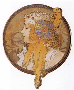 Byzantine Head The Blonde — Alphonse Mucha