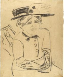 Seated Woman With Hat (sitzende Mit Hut) — Ernst Ludwig Kirchner, Expressionism