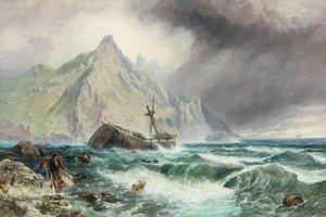Wreck Of A Frigate On The Southern Coast Of Spain — Charles Napier Hemy