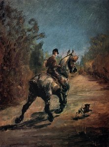 Horse And Rider With A Little Dog — Henri De Toulouse-lautrec