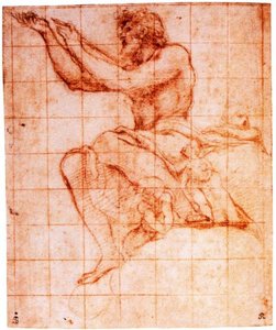 Seated Male Figure In Profile, Draped — Antonio Allegri Da Correggio, High Renaissance