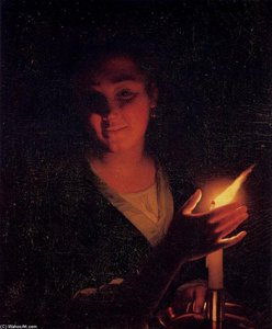 Young Girl With A Candle — Godfried Schalcken