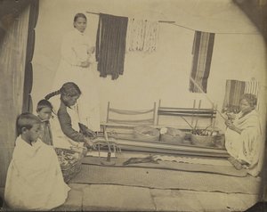 A Family At The Loom — William Ellis