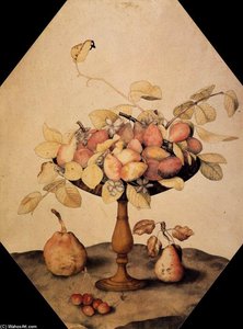 Bowl With Plums — Giovanna Garzoni, Baroque Period