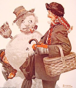 Grandfather And Snowman — Norman Rockwell
