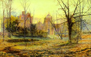 Evening, Knostrop Old Hall — John Atkinson Grimshaw, Romanticism