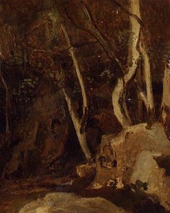 Civita Castellana, Rocks With Trees — Jean-baptiste-camille Corot