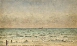 View Of A Ship From The Coast At Worthing — Herbert William Garratt