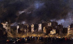 Fire In The San Marcuola Oil Depot — Francesco Lazzaro Guardi