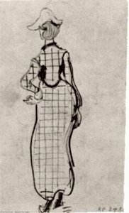 Lady With Checked Dress And Hat — Vincent Willem Van Gogh