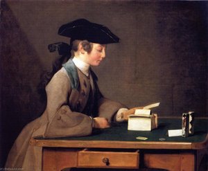 The House Of Cards (also Known As The Sone Of M. Le Noir Amusing Himself By Making A House Of Cards) — Jean-baptiste-siméon Chardin