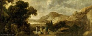 Woody Landscape with Gypsies Telling a Gentleman's Fortune