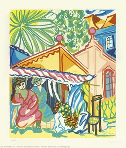 House With Two Seated Figures — Cícero Dias De Carvalho