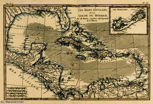 The Antilles And The Gulf Of Mexico, From 'atlas De Toutes Les Parties Connues Du Globe Terrestre — Rigobert Bonne (charles Marie Rigobert Bonne)