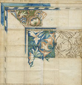 Design For Embroidered Table Cover — Morris, Marshall, Faulkner & Co.