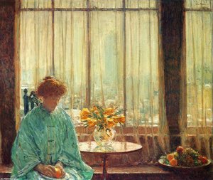 The Breakfast Room, Winter Morning — Frederick Childe Hassam, Impressionism