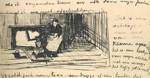 Girl Near The Stove, Grinding Coffee — Vincent Willem Van Gogh, Post-impressionism