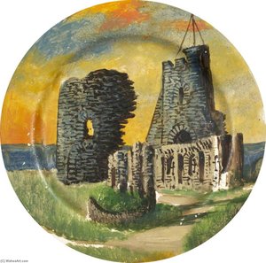 Aberystwyth Castle (finger Plate) — Alfred Worthington