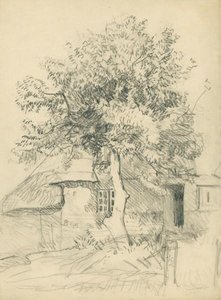 Study Of A Tree And Thatched Cottage — Sir George Clausen