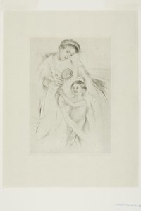 Looking Into The Hand Mirror — Mary Stevenson Cassatt