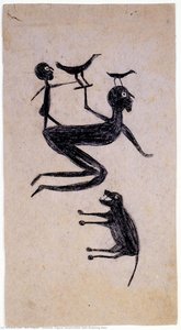 Untitled [figure Construction With Kneeling Man] — Bill Traylor