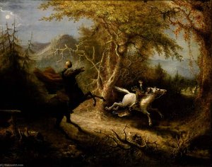 The Headless Horseman Pursuing Ichabod Crane — John Quidor